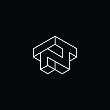 Professional Innovative 3D Initial TN logo and NT logo. Letter TN NT Minimal elegant Monogram. Premium Business Artistic Alphabet symbol and sign