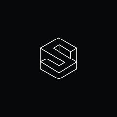 Professional Innovative 3D Initial S logo and SS logo. Letter S SS Minimal elegant Monogram. Premium Business Artistic Alphabet symbol and sign - obrazy, fototapety, plakaty