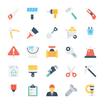 Construction Colored Vector Icons 1