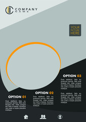 Vector design template for Brochure, Annual Report, Magazine, Poster, Corporate Presentation, Portfolio, Flyer. Size A4. Easy to use and edit