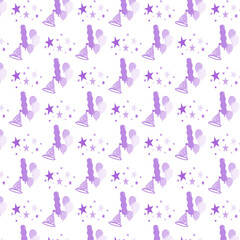 seamless purple birthday background pattern