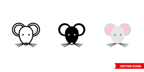 Mouse icon of 3 types. Isolated vector sign symbol.