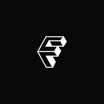 Professional Innovative 3D Initial F logo and FF logo. Letter F FF Minimal elegant Monogram. Premium Business Artistic Alphabet symbol and sign