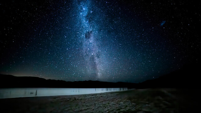 The Milky Way in the mountains of the Grampians National Park in  Victoria, Australia at a clear starry night in summer.