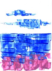 Abstract Painting of Purple and Blue Sea Water