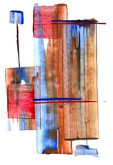 Abstract Painting of Red Blue and Brown 
