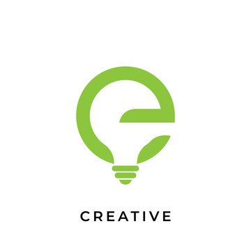 Letter e creative logo design template