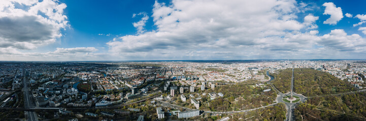 Fototapeta premium aerial cityscape d photo of Berlin in Germany