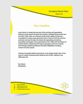 Corporate simple design business letterhead. Creative and modern letterhead with print ready vector template. illustrator template with mockup.
