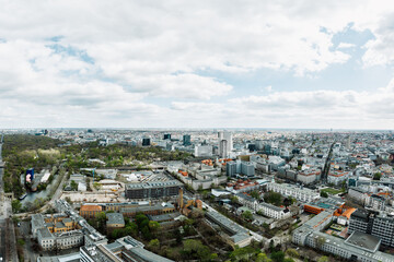 aerial cityscape d photo of Berlin in Germany