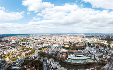 Fototapeta premium aerial cityscape d photo of Berlin in Germany