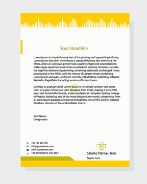 Corporate simple design business letterhead. Creative and modern letterhead with print ready vector template. illustrator template with mockup.