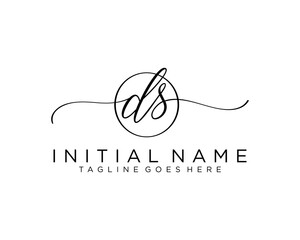 Initial D S handwriting logo vector. Hand lettering for designs