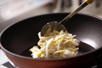 お好み焼きを作る過程