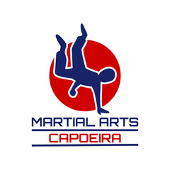 capoeira martial art isolated on white background. vector illustration