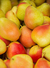 Fresh Pears Food Closeup. Healthy Food. Vegetarian Food. Nutritious Food.