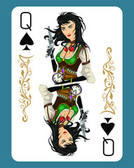Queen of spades card game classic styl 