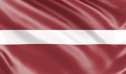 Banner. Waving flag of the country of the European Union. 3d illustration