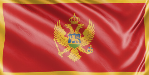 Banner. Waving color flag. Silk texure. 3d illustration.