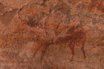 AFRICAN PREHISTORIC ROCK ART IN TASSILI NATIONAL PARK IN ALGERIA