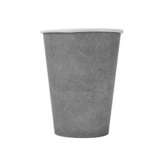 Hot drinking cup. White paper cup on a white background.