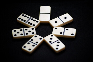 A star made with doubled value domino pieces