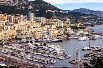 panoramic view of monaco harbor