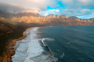 Aerial view of the wild South African coast