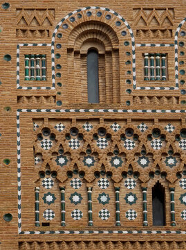 Church of San Martin. Detail of wall decoration of the bell tower. (Mudejar art, 14th century) UNESCO World Heritage. City of Teruel. Aragon. Spain. 