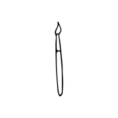 Doodle paint brush icon in vector. Hand drawn paint brush in vector