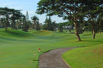 Golf course pathway at Mount Malarayat in Lipa, Batangas, Philippines.