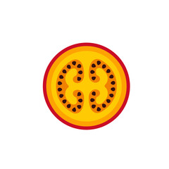 Fototapeta premium Tamarillo in cut flat design vector illustration