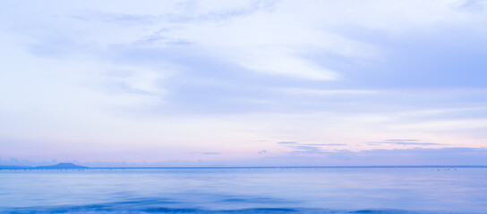 Naklejka na ściany i meble beautiful seascape, natural minimalistic background and texture, panoramic view banner. pastels tones