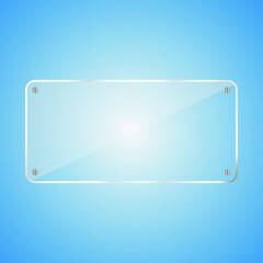 Vector Glass rectangle label and stanless pin holder