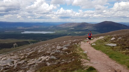 Running in the Cairngorms.