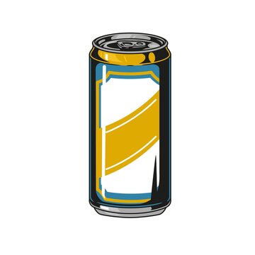 Colorful Aluminum Can Of Beer