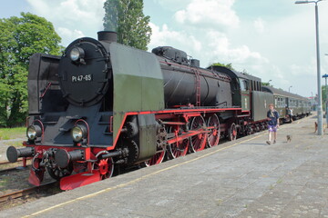 steam locomotive at the station