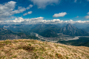 Naklejka na ściany i meble Panorama from the top of the mountain, Friuli-Venezia Giulia, Italy