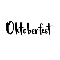 Handwritten vector word "Oktoberfest". Overlay text for poster, e-commerce, textile, blog, billboard.