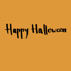Handwritten vector words "Happy Halloween". Overlay text for poster, e-commerce, textile, blog, billboard.