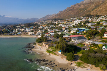 Aerial view of the ocean front community of Gordon's Bay, South Africa