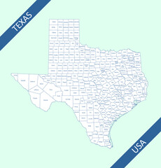 County map of Texas USA