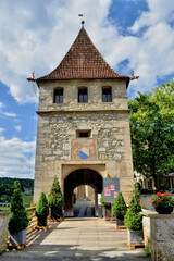 Eingang bei Schloss Laufen-Uhwiesen bei Schaffhausen am Rheinfall 20.5.2020