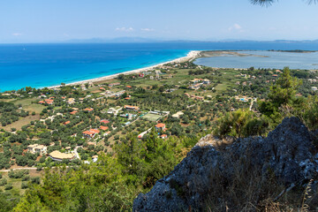 Agios Ioanis beach with blue waters, Lefkada, Greece