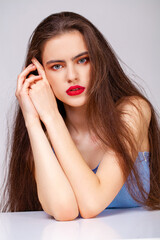 Fashion portrait of a young beautiful woman