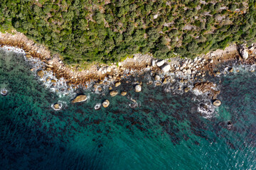 Aerial view of the ocean near Cape Town, South Africa