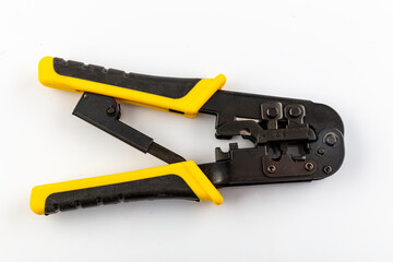 RJ45 Crimping Tool Kit,Crimp Tool. Data crimp tool kit isolated on white background