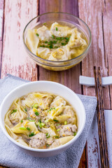 Dumpling pork soup