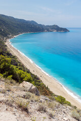 blue waters of Kokkinos Vrachos Beach, Lefkada, Greece