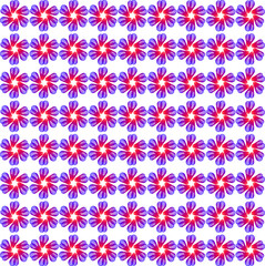 Colorful abstract flowers vector pattern.  Geometric flowers ellipse shape vector ornament. Graphic modern flowers  pattern